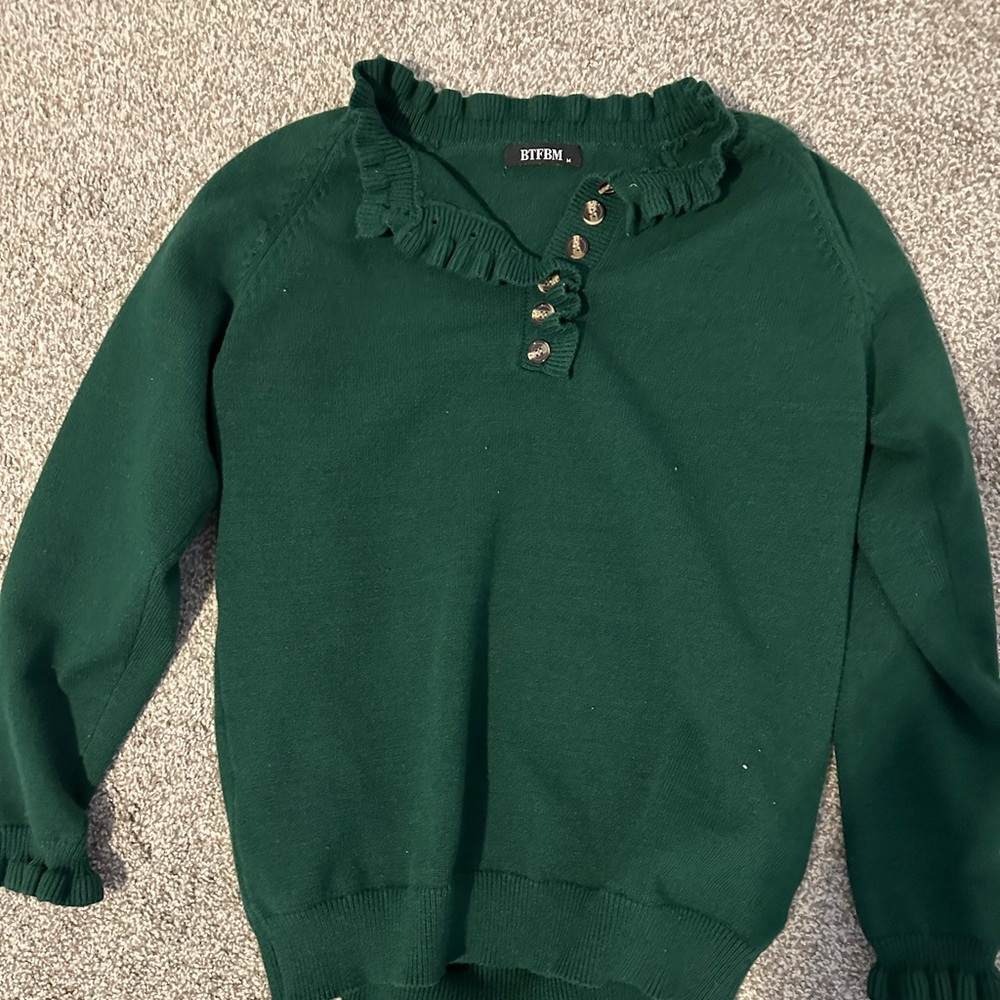 Green henley sweater